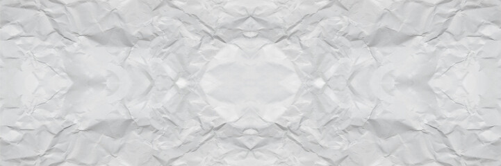 Blank portrait mock-up crumpled paper. White crinkle paper texture background. break down paper backdrop.