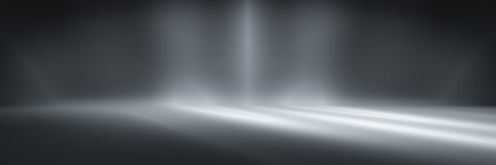 Gray empty room studio gradient used for background and display your product