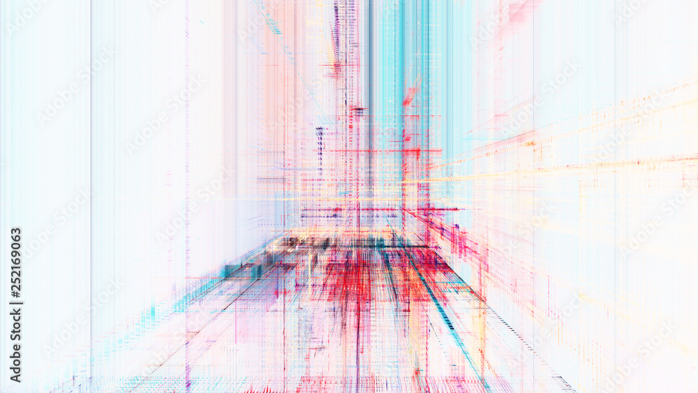 Poster abstract background. digital data visualization. 3d illustration based on fractal graphics.
