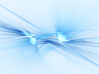 Abstract blue background. 3d illustration. Fractal graphics composition of rays of light.