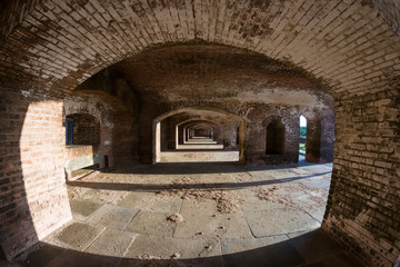 The architecture inside of Fort Jefferson in Dry Tortugas National Park (Florida).