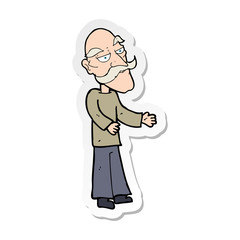 sticker of a cartoon old man with mustache