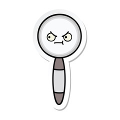 Obraz premium sticker of a cute cartoon magnifying glass