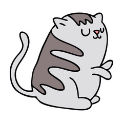 quirky hand drawn cartoon cat