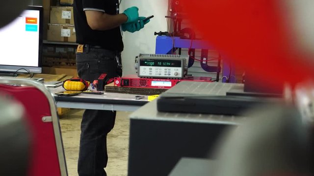 Electrical technician check your system's electric motor footage 4K