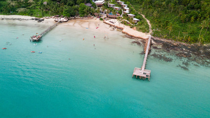 Top view of traveller comes to Koh (island) Kood for relax and water activities