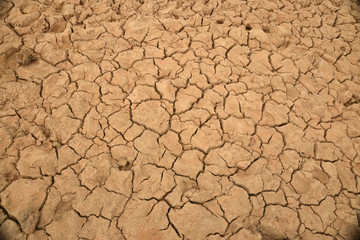 Dried and cracked clay soil. Abstract background