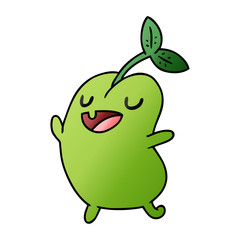 gradient cartoon kawaii cute sprouting bean