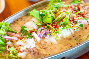 Steam Squid with Spicy Chili and Lemon Sauce