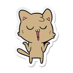 sticker of a cartoon cat singing
