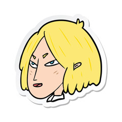 sticker of a cartoon woman