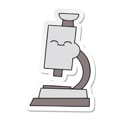sticker of a cute cartoon microscope