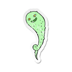 retro distressed sticker of a cartoon spooky ghost