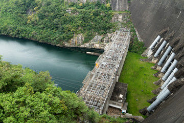 Hydroelectric power plant at the Bhumibol Dam in Tak, Thailand.