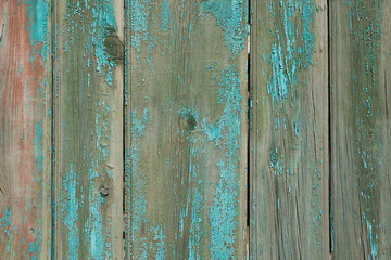 Wooden background with paint residues and rusty nails. Abstract background