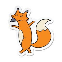 sticker of a cartoon fox