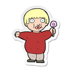 sticker of a cartoon fat child