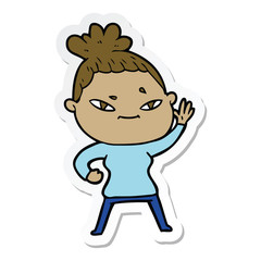 sticker of a cartoon woman