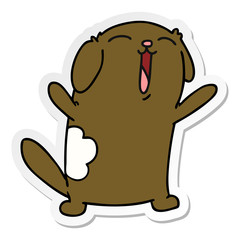 sticker cartoon of kawaii cute dog