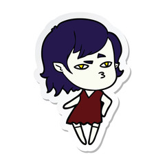 sticker of a cartoon vampire girl