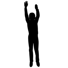 Fototapeta na wymiar silhouette of a boy jumping