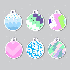 Set of bright abstract tags for gifts, new collections and sales in shops.
