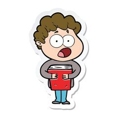 sticker of a cartoon man gasping in surprise