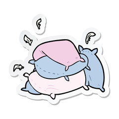 sticker of a cartoon pillows