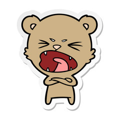 Obraz premium distressed sticker of a cartoon bear