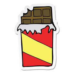 sticker of a cartoon chocolate bar