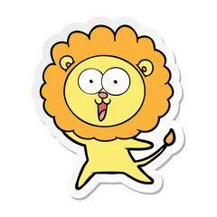 sticker of a happy cartoon lion