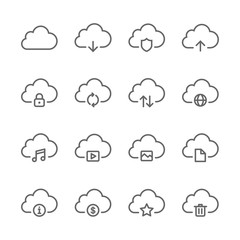set of cloud network icons