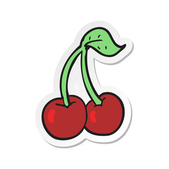 sticker of a cartoon cherries