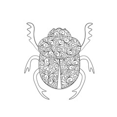 coloring beetle vector illustration isolated on white background