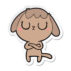 sticker of a cute cartoon dog