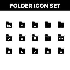 Fototapeta na wymiar Folder Glyph Icon Set
