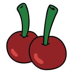 quirky hand drawn cartoon cherries