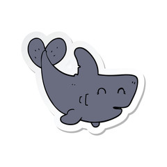 sticker of a cartoon shark