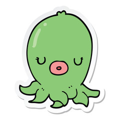 sticker of a cartoon octopus