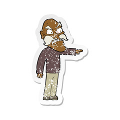 retro distressed sticker of a cartoon furious old man