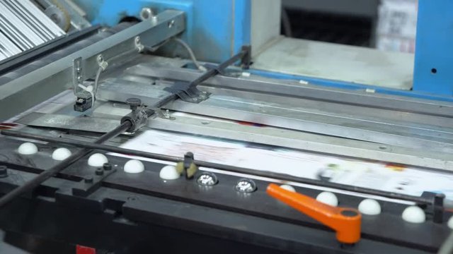 close up details equipment on printing factory