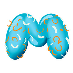 Sweet donut font vector. Letter M. Cartoon vector illustration. Hand drawn font with sweet bun. Actual Creative art bake alphabet