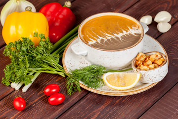  beautiful meat soup in the original design, for use in design