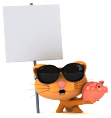 Fun cat - 3D Illustration