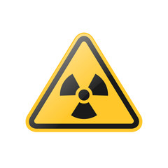 glossy radiation warning sign