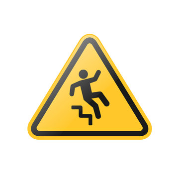 Fall Down Stairs Warning Sign