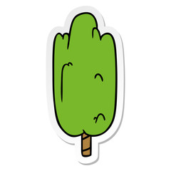 sticker cartoon doodle single green tree