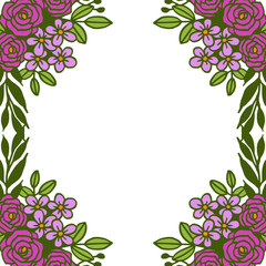 Obraz na płótnie Canvas Vector illustration shape purple flower frame hand drawn