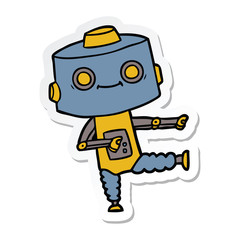 sticker of a cartoon robot