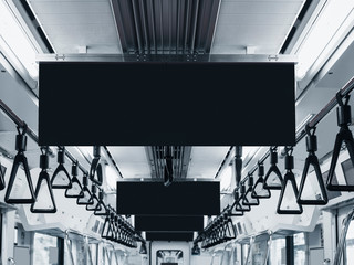 Mock up Advertising banner in Subway Train Media in Public Transportation